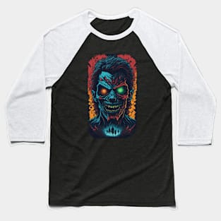 Majestic Undead - Halloween Zombie Portrait Baseball T-Shirt